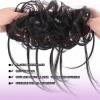 Synthetic Curly Messy Bun Hair Piece with Straight Tails view 2