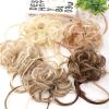 Synthetic Curly Messy Bun Hair Piece with Straight Tails view 3