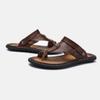 Genuine Leather Men's Shoes, Fashionable Flip-Flops, Trendy Non-Slip Casual Shoes, Classic Massage Beach Slippers (Color: A, Size: 9.5 Code) (C 8 Code) view 2