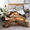 Fchen art Baby Bunny Fleece Flannel Lightweight Blanket, Rabbit, Warm Boho Floral Throw, 125 x 150 cm view 2