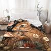 Fchen art Baby Bunny Fleece Flannel Lightweight Blanket, Rabbit, Warm Boho Floral Throw, 125 x 150 cm view 3