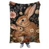 Fchen art Baby Bunny Fleece Flannel Lightweight Blanket, Rabbit, Warm Boho Floral Throw, 125 x 150 cm view 4