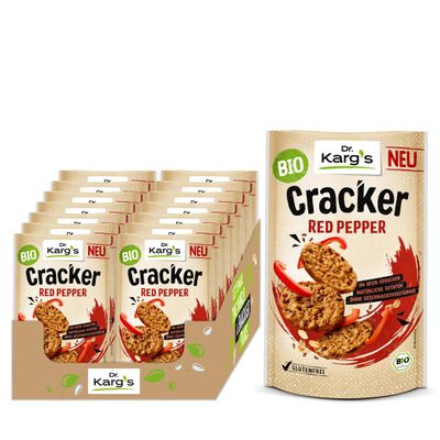 Dr. Karg's Gluten-Free Cracker Red Pepper, Organic Quality | Vegan, Oven-Baked, 14 x 85 g