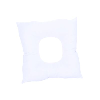 SKISUNO White Pearl Cotton Face Massage Pillow with Center Opening