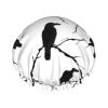 Adjustable Waterproof Shower Cap with Tree Branch and Black Crow Design view 1