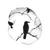 Adjustable Waterproof Shower Cap with Tree Branch and Black Crow Design view 2