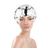 Adjustable Waterproof Shower Cap with Tree Branch and Black Crow Design view 3