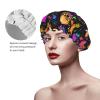 Stylish Reusable Shower Cap (Trippy Moon Skulls Mushrooms) view 4