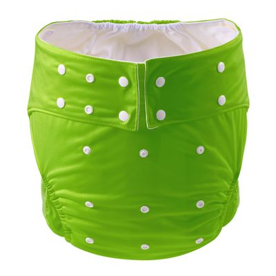 CutiePlusU Adult Washable Cloth Diaper Cover, Adjustable, Reusable, Breathable, Leakproof - Green