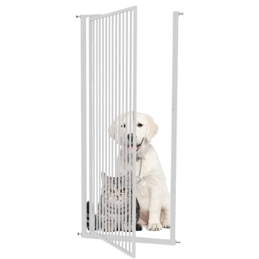 ASHILD Extra-Tall 100–150 cm Wide Pet Gate for Dogs and Cats, White
