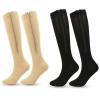 Mdrcg 2-Pair Zipper Compression Socks, 15–20 mmHg, for Women and Men, B, L view 1