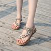 Summer Women's Flat Gladiator Sandals, Flip-Flop Crystal Flower Casual Beach Sandals (Gre: 10code) (B 7code) view 2
