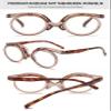 Lanomi 90° Flip-Up Round Reading Glasses, Plastic Frame, Clear Brown, +1.0 view 3
