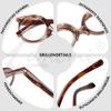 Lanomi 90° Flip-Up Round Reading Glasses, Plastic Frame, Clear Brown, +1.0 view 4