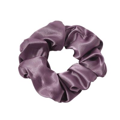 2-Piece Synthetic Silk Scrunchies for Women, Grape Purple