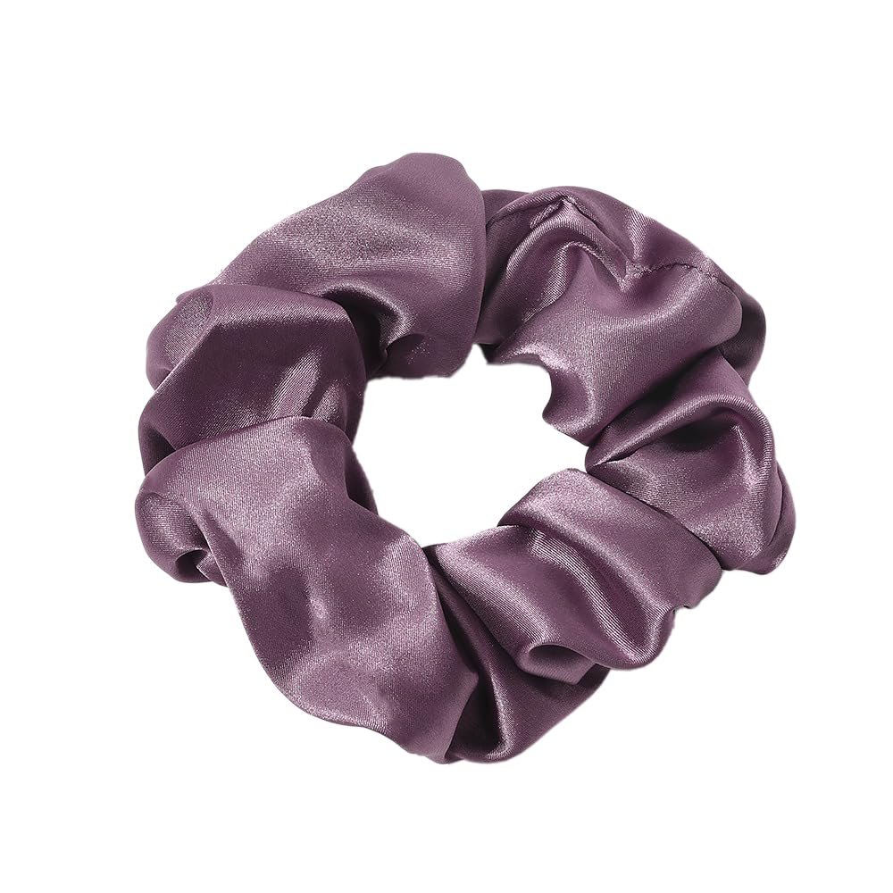 2-Piece Synthetic Silk Scrunchies for Women, Grape Purple