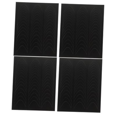 French Manicure Stencils, 4 Sheets, Black Nail Strips
