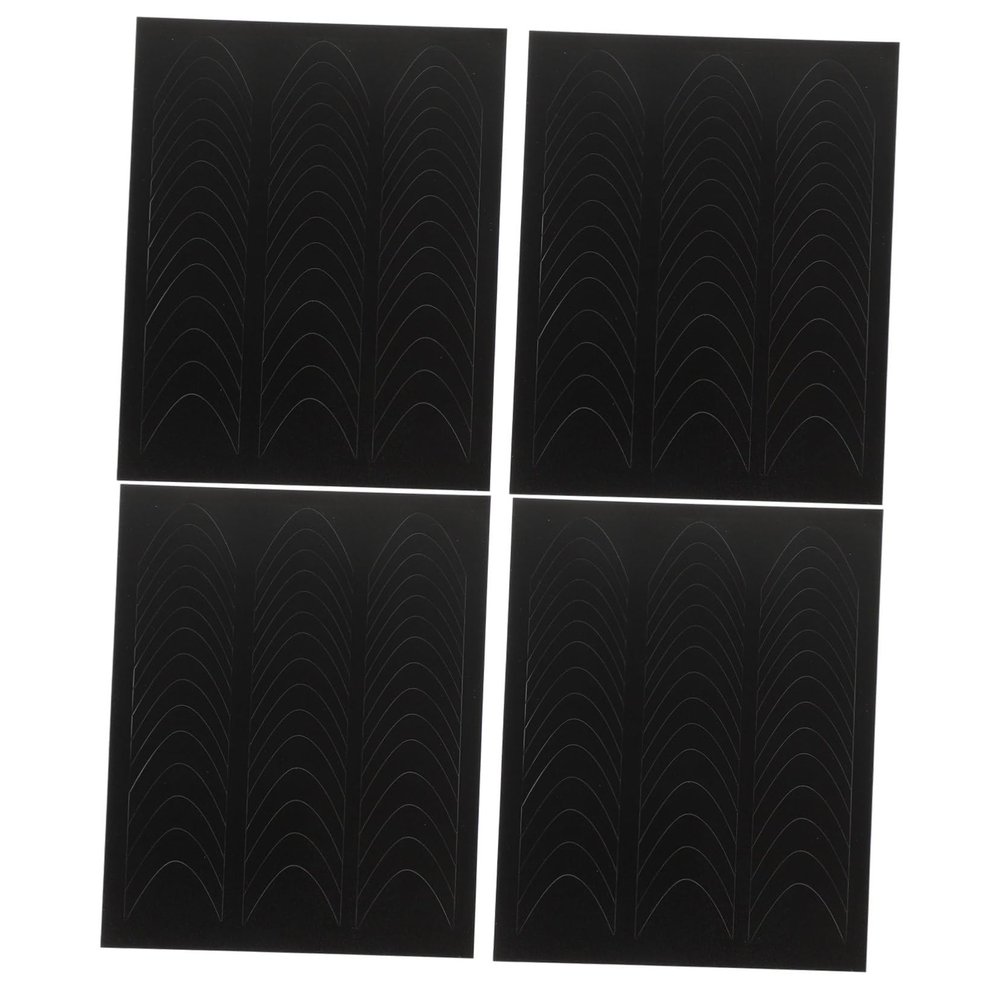 French Manicure Stencils, 4 Sheets, Black Nail Strips