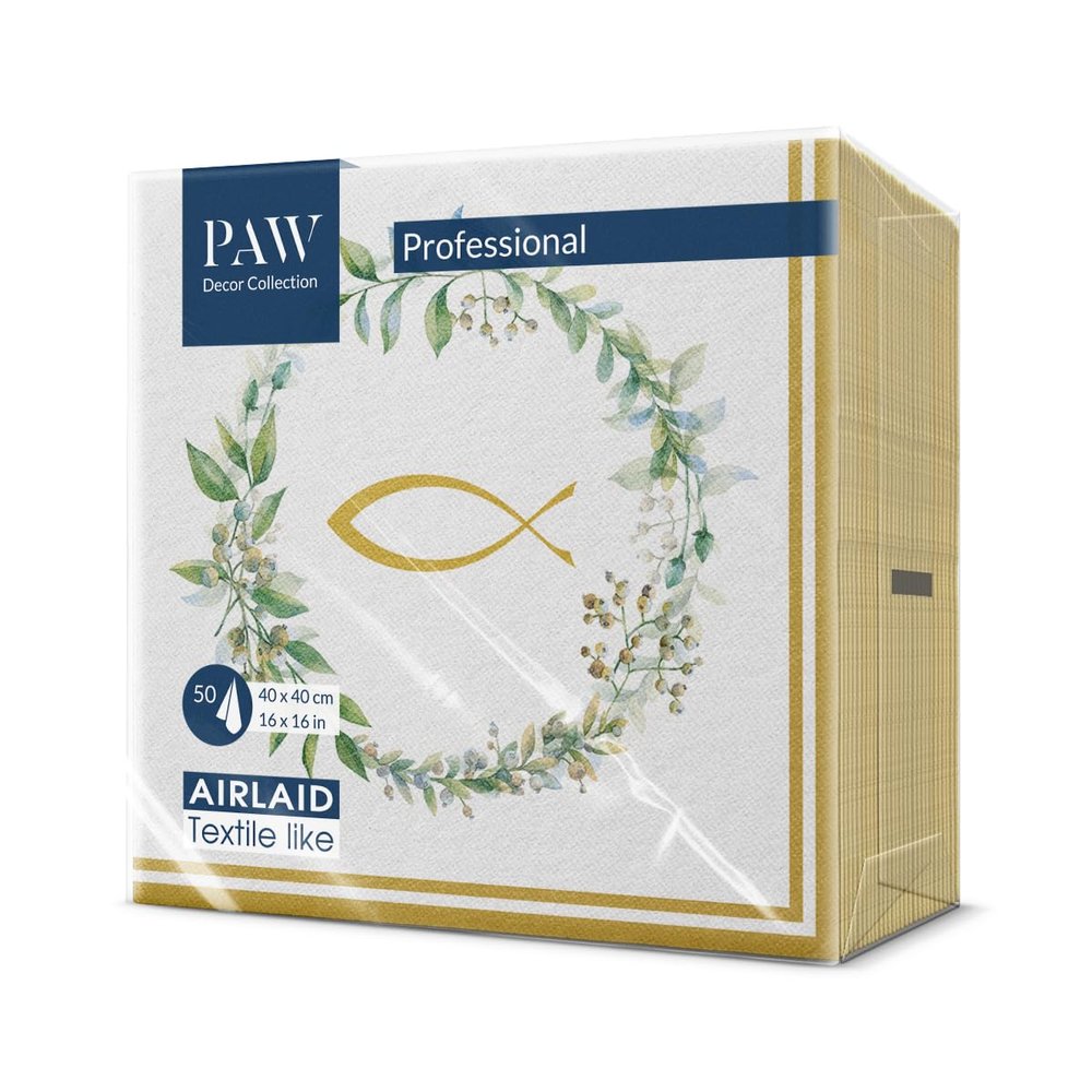 PAW Cloth-Like Napkins 40 x 40 cm, 50 Count - Goldfish