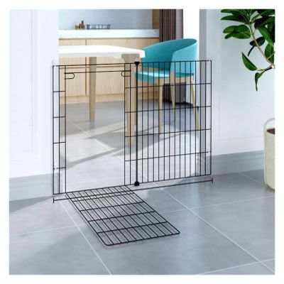 ASHILD Extra-Tall Walk-Through Pet Gate with Small Pet Door, Extra-Wide Adjustable Dog Gate and Playpen