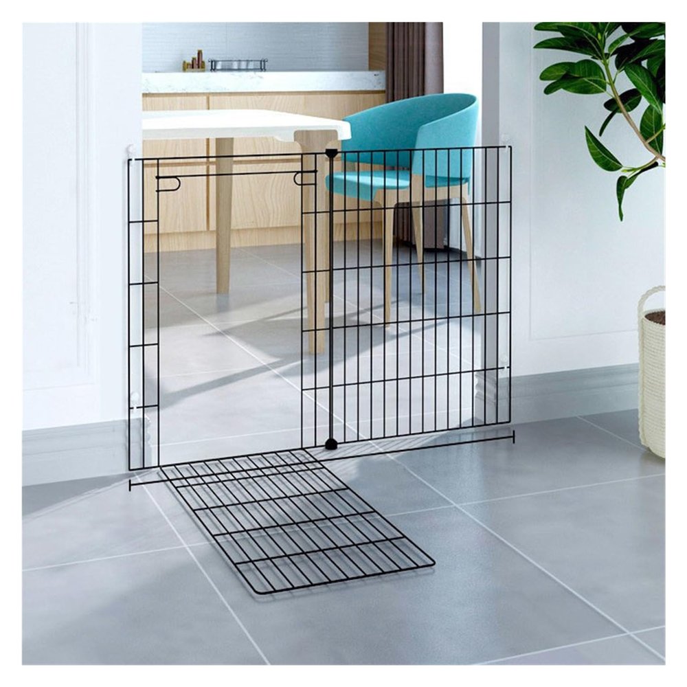ASHILD Extra-Tall Walk-Through Pet Gate with Small Pet Door, Extra-Wide Adjustable Dog Gate and Playpen