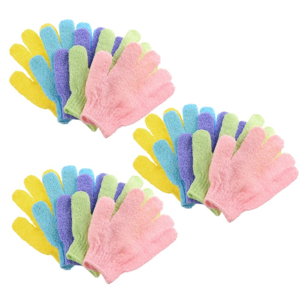 Healeved Multifunctional Bath Glove Exfoliating Towel Massage Brush Glove Set, Random Color