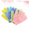 Healeved Multifunctional Bath Glove Exfoliating Towel Massage Brush Glove Set, Random Color view 3