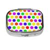 Square Mini Pill Box with Polka-Dot Pattern view 1