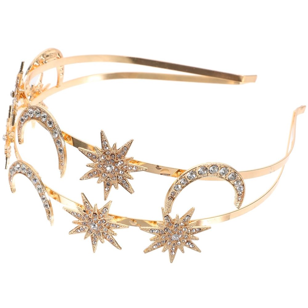 Healeved Goddess Crown with Star and Moon Motif