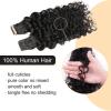 Deep Curly Remy Human Hair Tape-In Extensions, Natural Black view 3