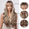 Ombre Ash Blonde Wavy Synthetic Wig with Bangs and Highlights, Heat-Resistant, LC2108-1 view 3