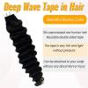 Deep Wave Remy Human Hair Tape-In Extensions, Natural Black #1B view 4