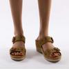 CrEev Women's Wedge Sandals, Open-Toe Floral Massage Flip-Flops, Boho Beach Clogs (Blue EU 37) (Brown EU 40) view 4