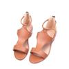 Women's Fashion Wedge Sandals, Comfort Rome, Orthopedic Open-Toe PU Leather Summer Sandals (Burgundy, EU 37) (Light Brown) view 2