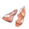 Women's Fashion Wedge Sandals, Comfort Rome, Orthopedic Open-Toe PU Leather Summer Sandals (Burgundy, EU 37) (Light Brown) view 3