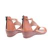 Women's Fashion Wedge Sandals, Comfort Rome, Orthopedic Open-Toe PU Leather Summer Sandals (Burgundy, EU 37) (Light Brown) view 4