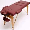 WQZStar Massage Table, 3-Fold, Height-Adjustable, PU Leather, Blue/Red view 1