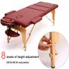 WQZStar Massage Table, 3-Fold, Height-Adjustable, PU Leather, Blue/Red view 3