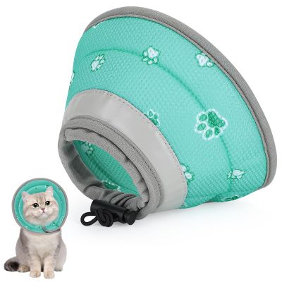 IDOGCHEW Foldable Soft Cat Recovery Collar (Green, M)
