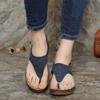 Women's Bohemian Embroidered Wedge Flip-Flop Sandals view 2