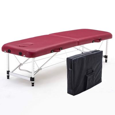 WQZStar Salon & Spa Tables, Portable Massage Table, Beauty Table, Folding Therapy Reiki Tattoo Salon Spa Couch (Brown 185 x 70 cm) (Red 185 x 60 cm)