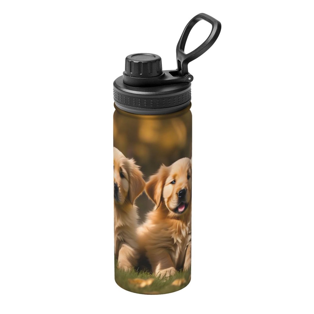 HJLUUFT Golden Retriever Insulated Stainless Steel Sports Water Bottle, 530 ml