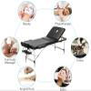 WQZStar Portable Massage Table and Saddle Stool Set, 3-Piece Folding SPA Bed for Home Massage, Purple/Black view 2