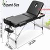 WQZStar Portable Massage Table and Saddle Stool Set, 3-Piece Folding SPA Bed for Home Massage, Purple/Black view 4