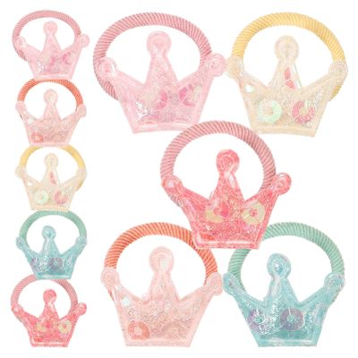 INOOMP 10-Pack Elastic Hair Ties with Crown Design for Pets
