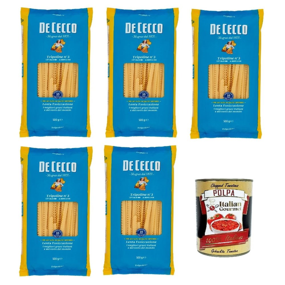 Italian Gourmet Tripoline No. 3 Pasta, 5 x 500 g, from Italy