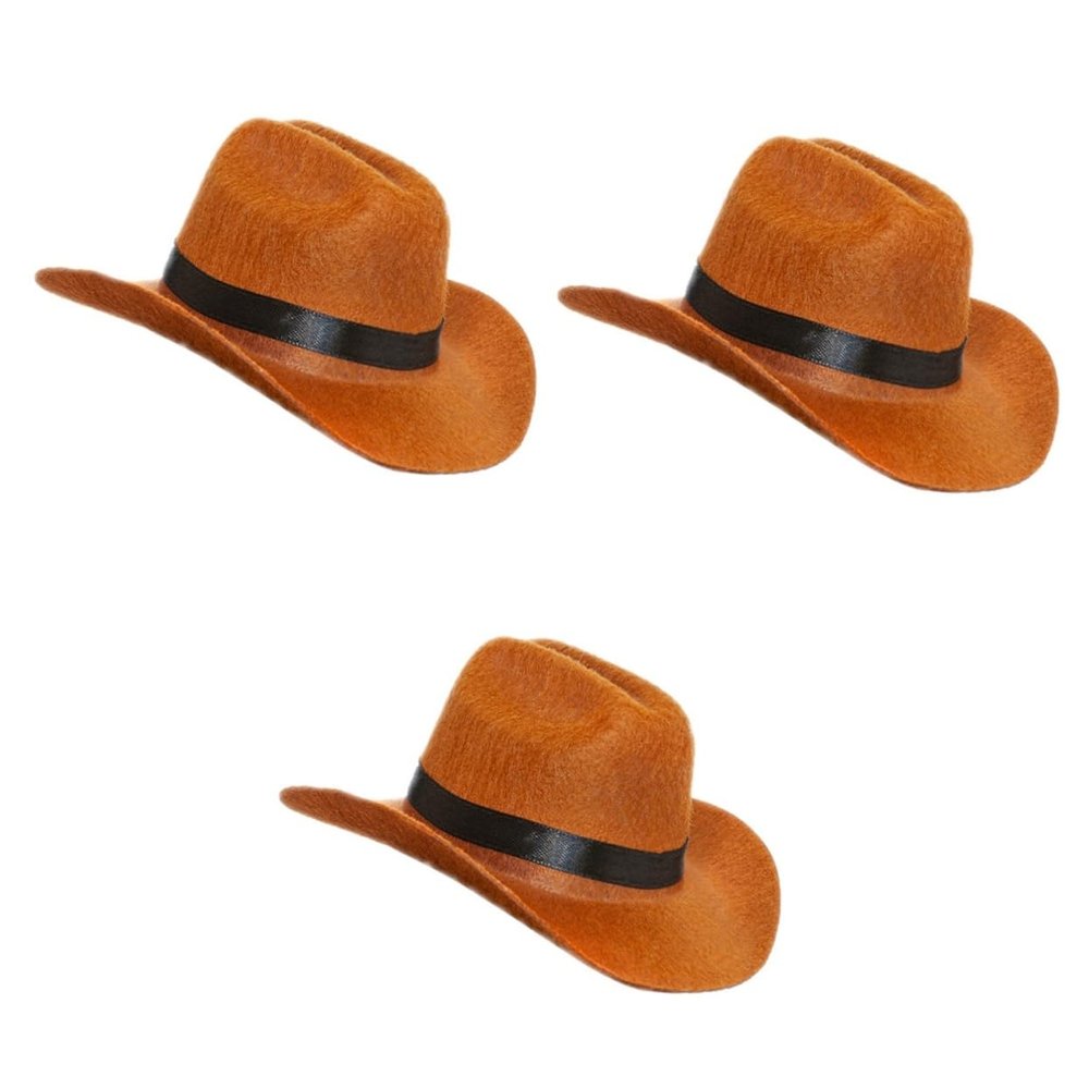 Supvox 3-Piece Non-Woven Cowboy Hats for Pets, Adjustable and Comfortable, for Small Dogs and Cats