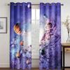 SHROUDEX Universe Planet Space Starry-Sky Curtains with 3D-Printed Stars for Kids' Rooms, 2 Panels view 1