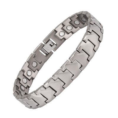 YINOX Super-Strong Magnetic Bracelet for Men, Double-Row Titanium Bracelet with 24 NdFeB Magnets and Gift Box (20 cm)