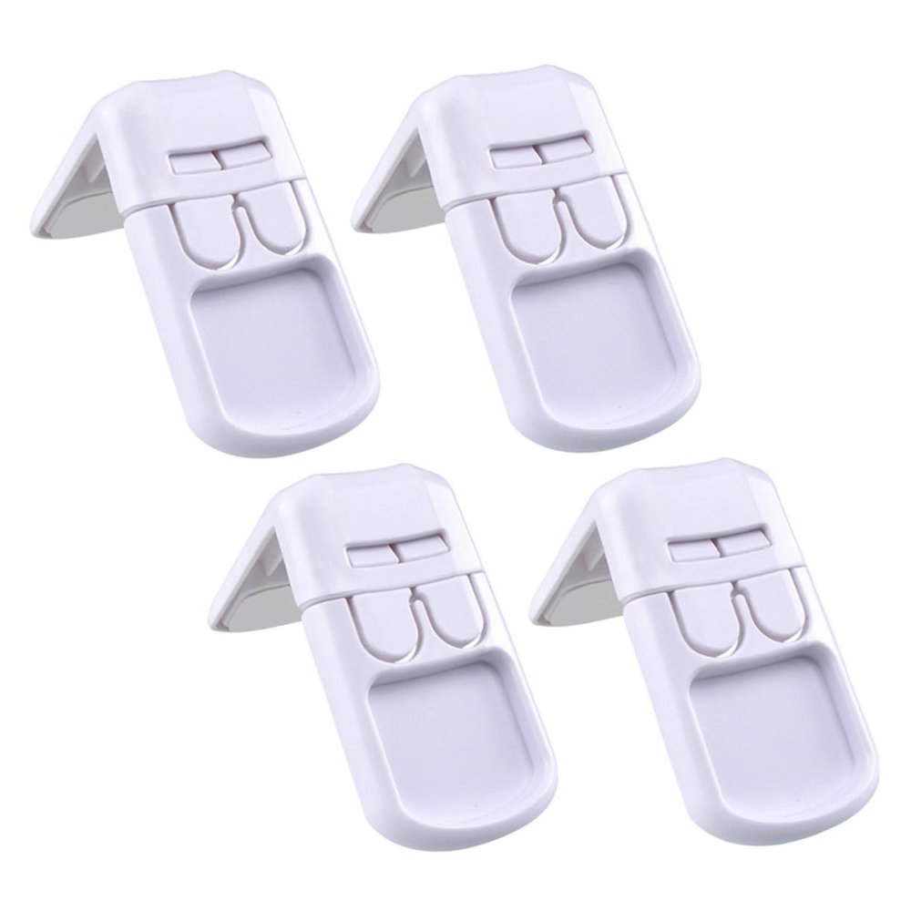 Child Safety Drawer Latches, 4-Pack, ABS, White